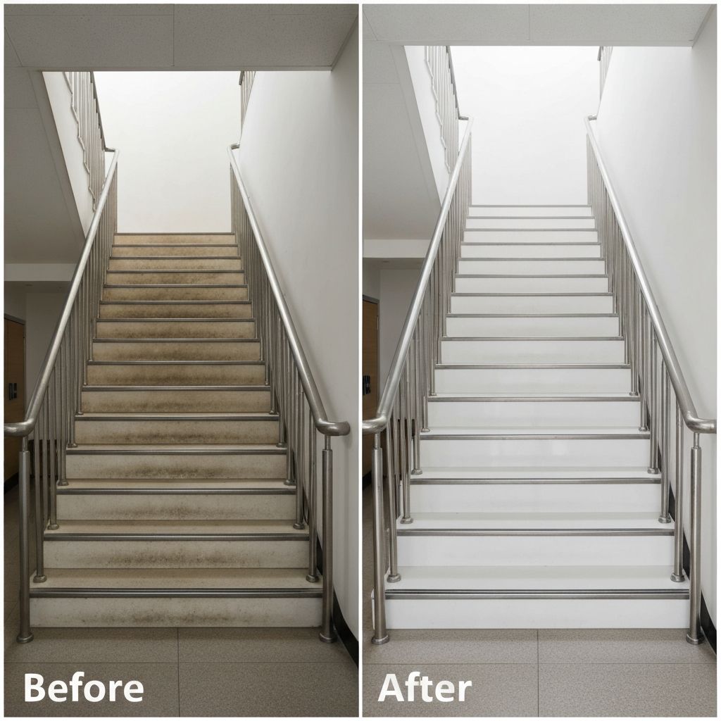 명동 중정도서관빌딩 계단 찌든때 제거